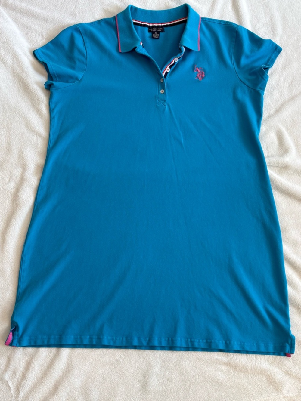 U.S. Polo Assn. XL Turquoise Polo shirt dress with Navy & Red Trim